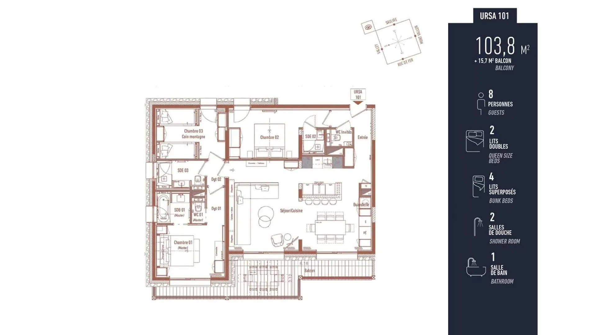 Antares Ursa 101 - Luxury Apartment Ski Inski Out Méribel